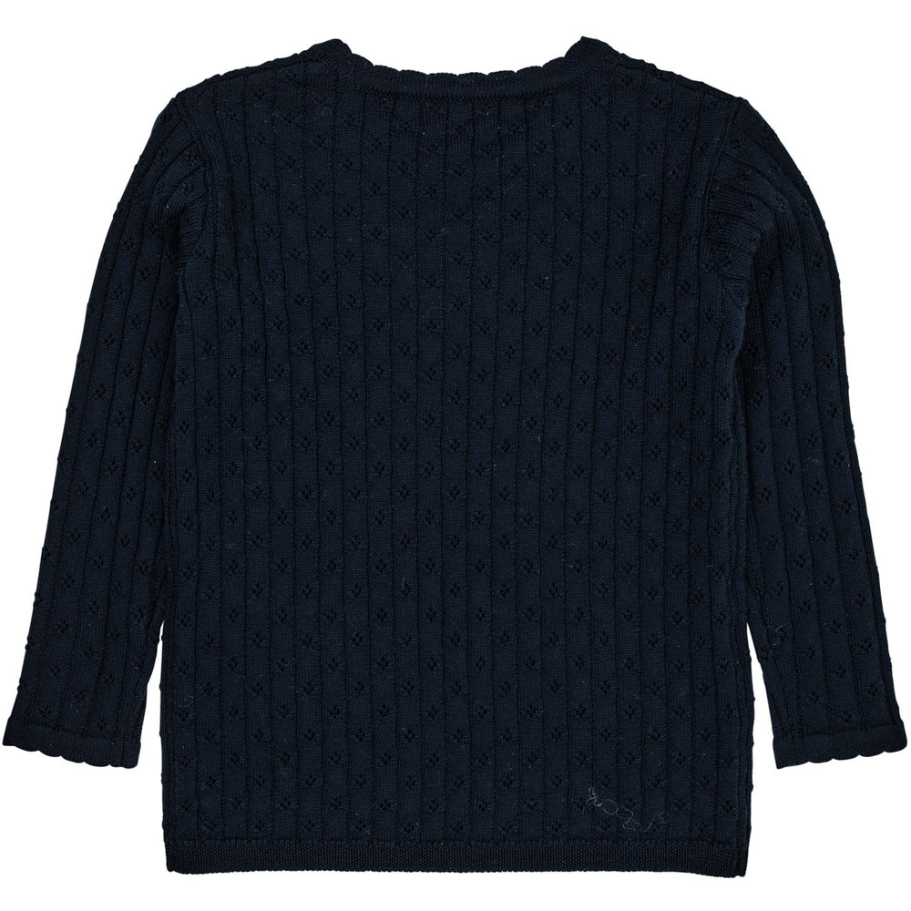 Køb COPENHAGEN COLORS Navy Merino Classic Pointelle Bluse