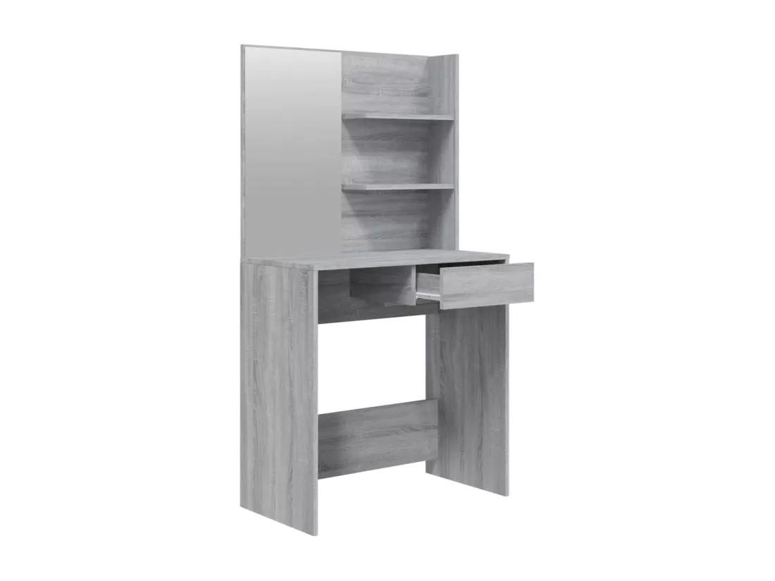 Coiffeuse avec miroir Sonoma gris 74,5x40x141 cm
