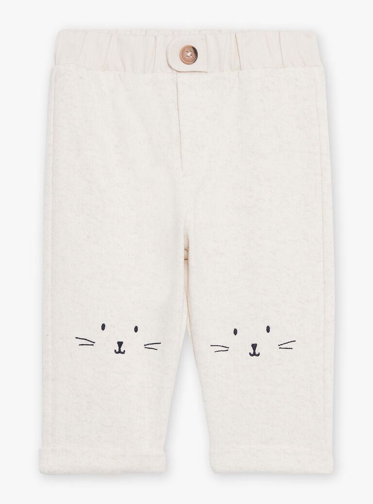 Pantalon beige chiné clair en interlock