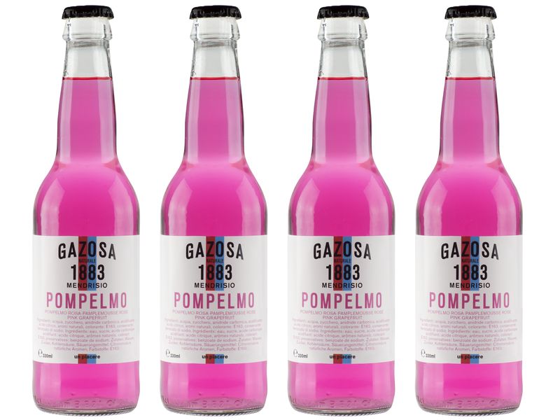 Gazosa 1883 Soft-Drinks Pompelmo rosa  4 x 330 ml Prickelndes Erfrischungsgetränk mit Grapefruitaroma
