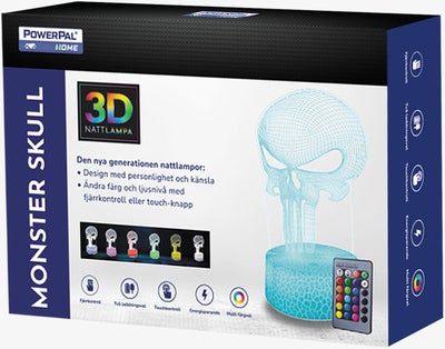 Powerpal 3D-Nattlampe, Monsterskalle