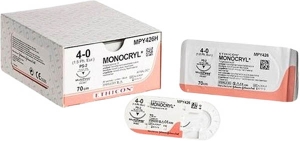 MONOCRYL PLUS 70cm ungefärbt 4-0 P-3, 36 Stück