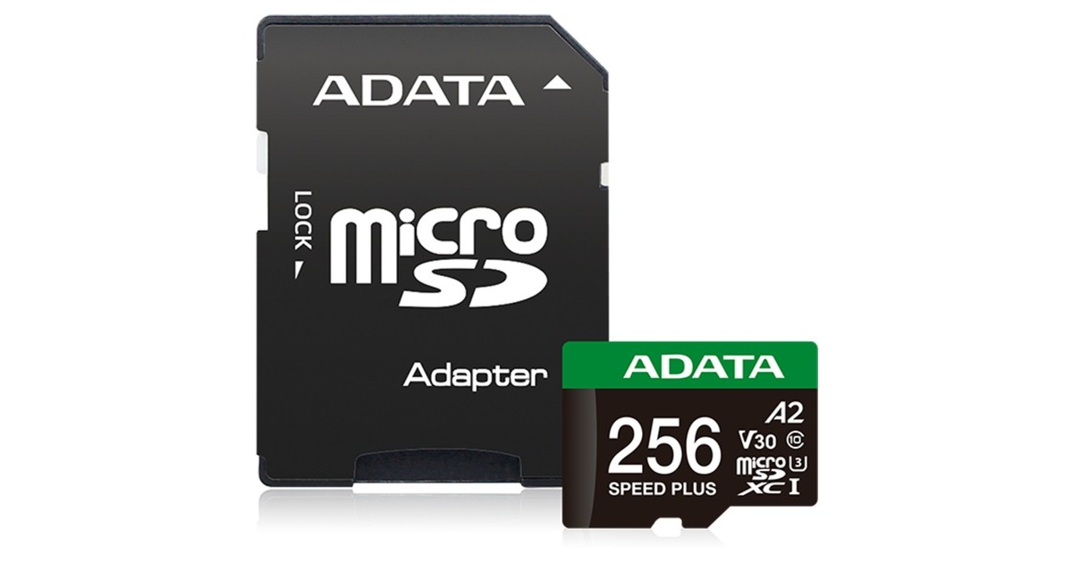 ADATASPEED PLUS microSDXC 256 GB geheugenkaart  (UHS-I U3, Class 10, V30, A2)