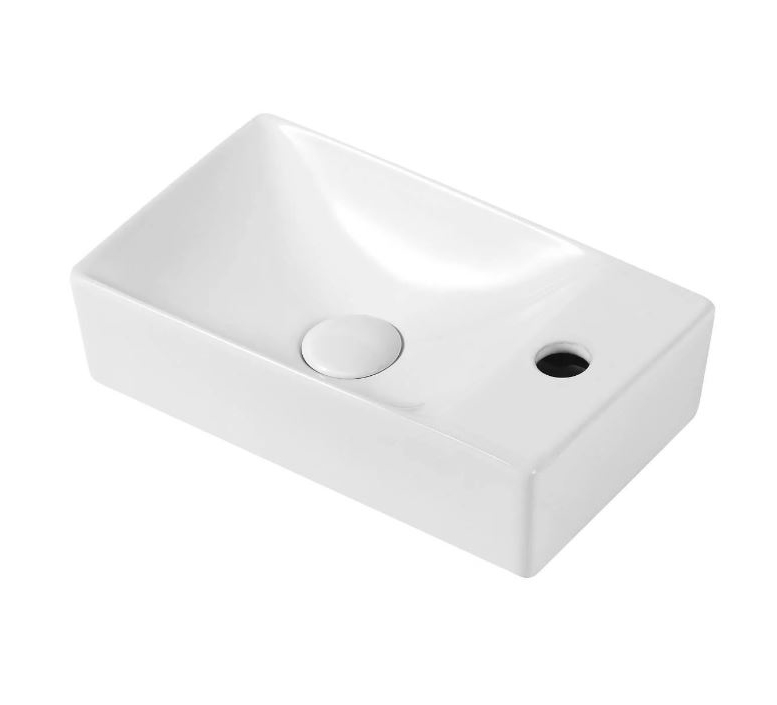 Sanigoods Compact fontein rechts 37.5x21.5x10cm glans wit
