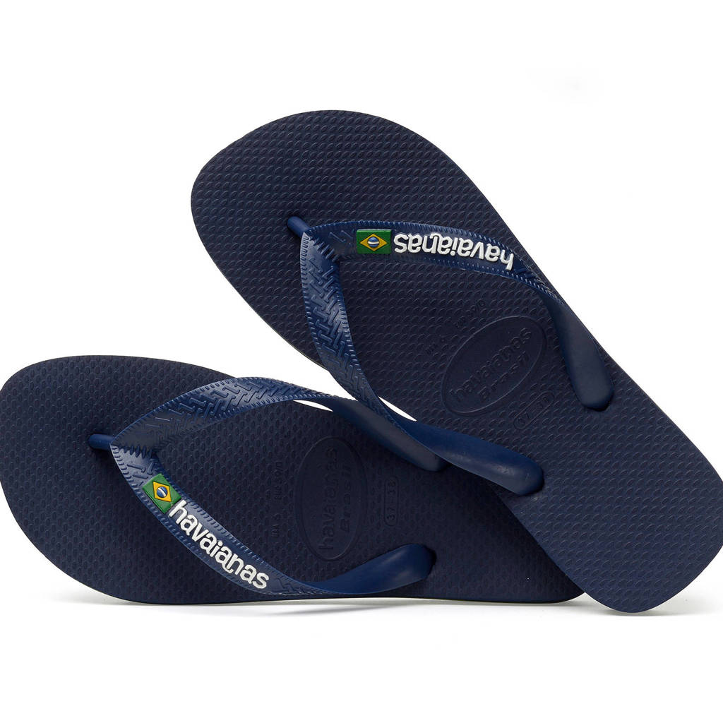 Havaianas Brasil Logoteenslippers donkerblauw
