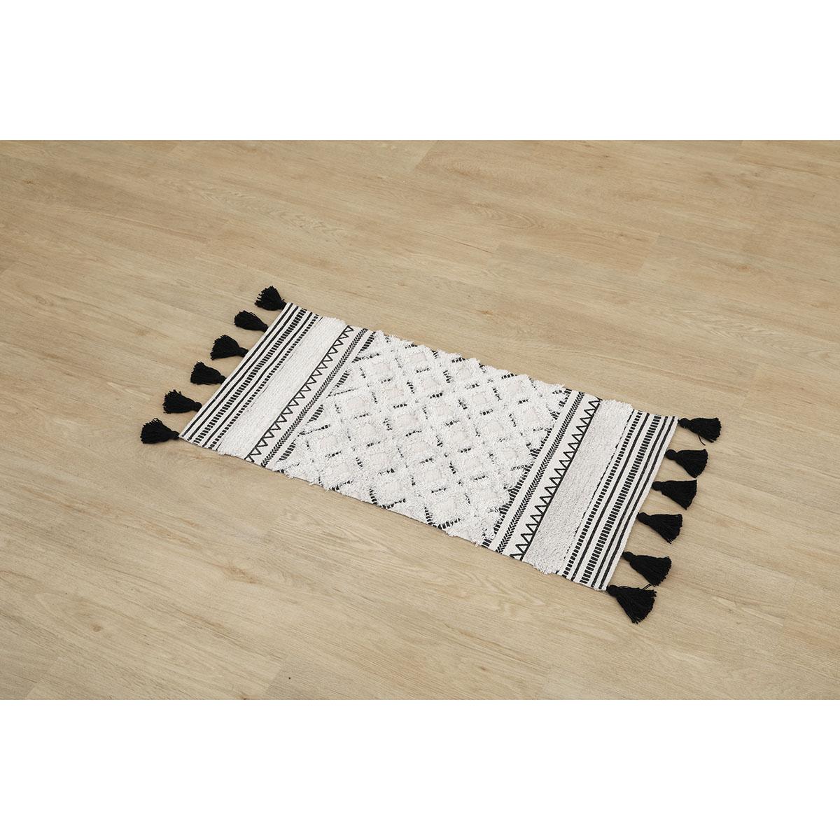 TAPIS AGADIR 45X90CM NOIR BLANC