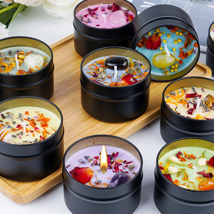 Duft Kerze in Dose Aromatherapie Sojawachs Kerze Home Deko Blumen - Beeren