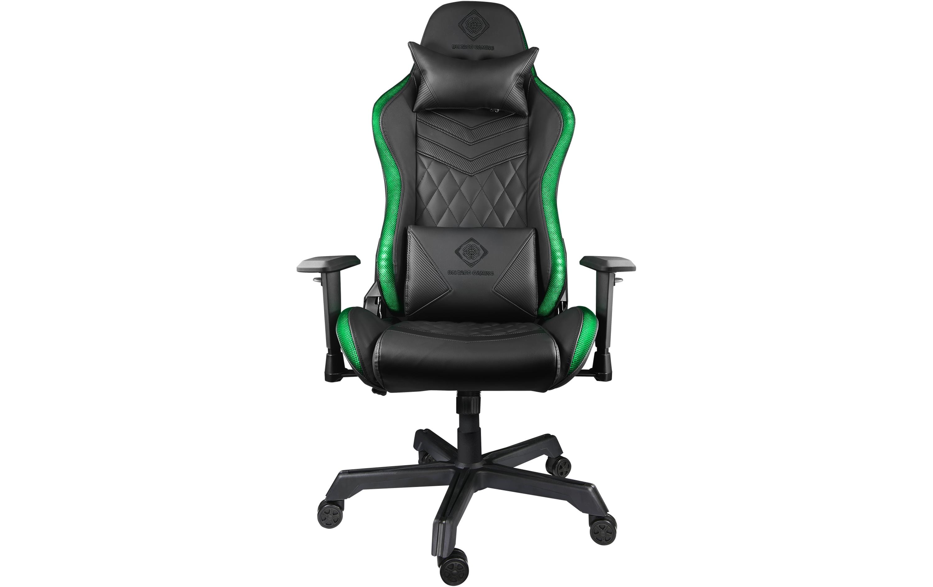 Gaming-Stuhl DC410 Schwarz<br>Gaming-Computerstuhl mit einstellbarer RGB-Beleuchtung und 120 kg Belastbarkeit