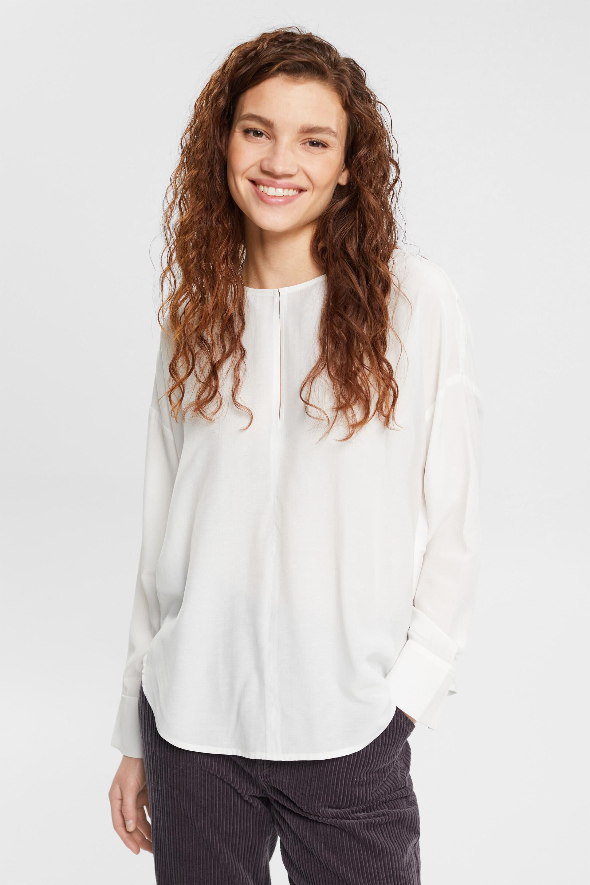Blouse à encolure fendue, LENZING™ ECOVERO™