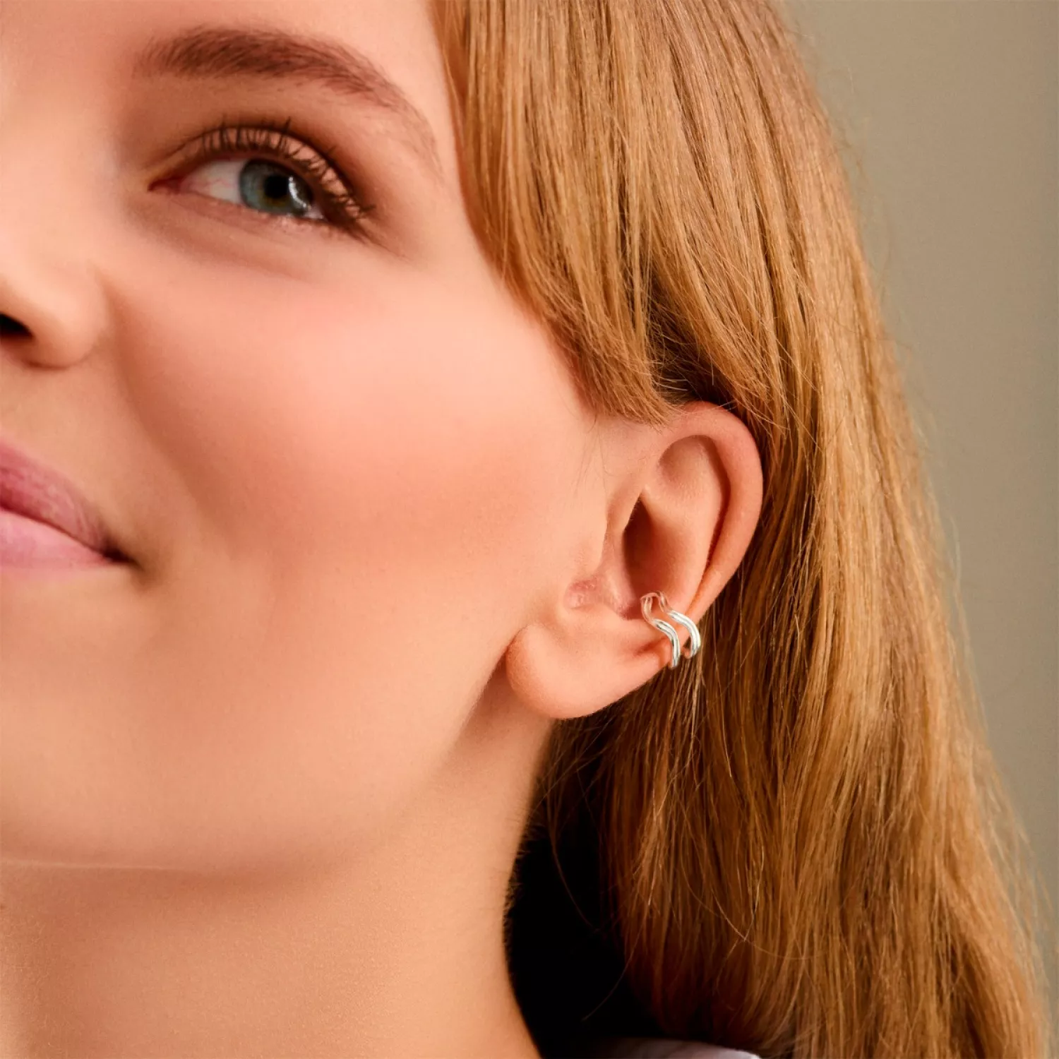 Pernille Corydon Double Wave Ørering Single 18 kt. Forgyldt Sølv e-457-gp