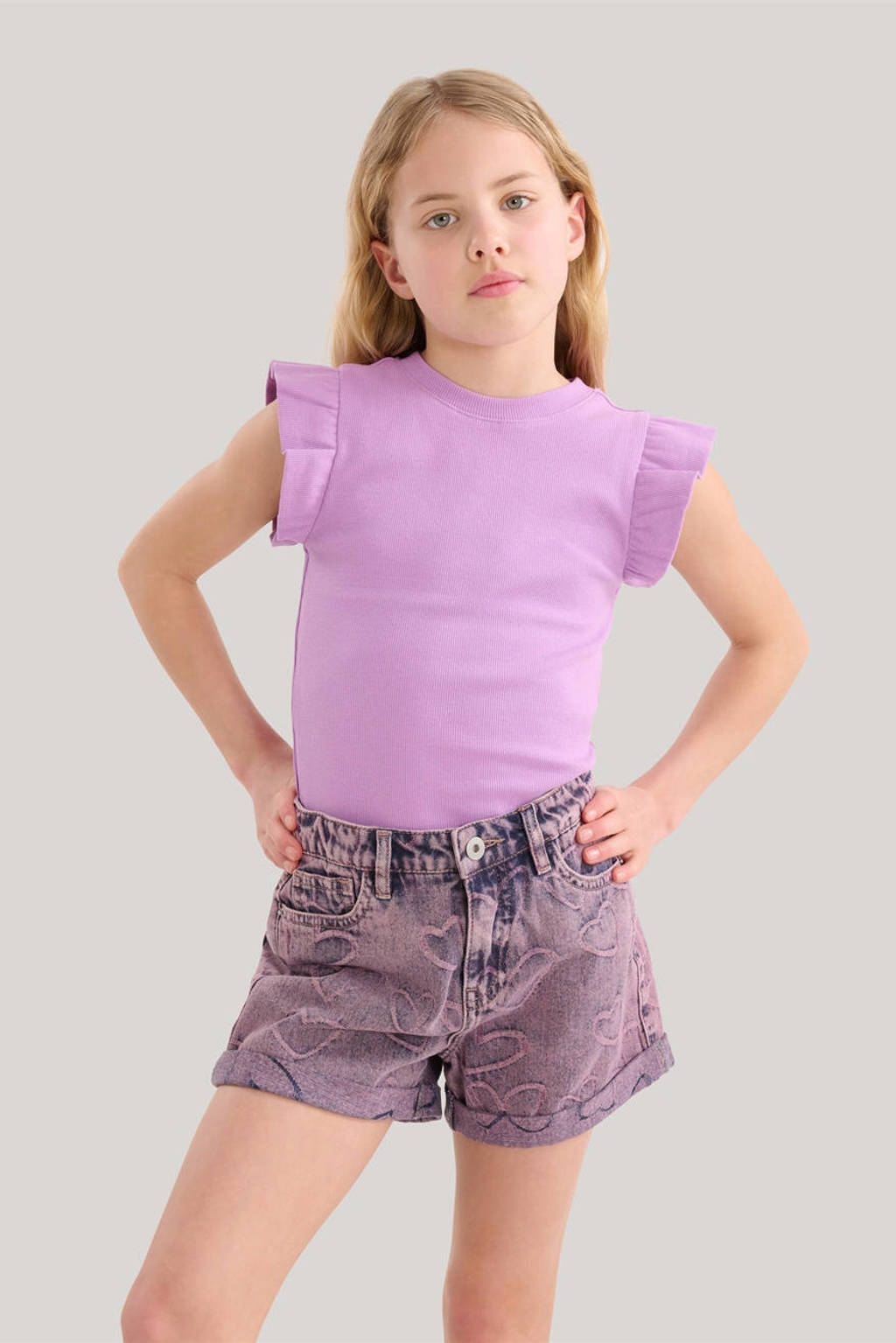 Shoeby T-shirt met ruches paars