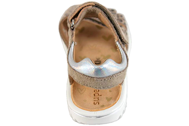 SUPERFIT SPARKLE BEIGE SANDAL MED LEOPARD PRINT