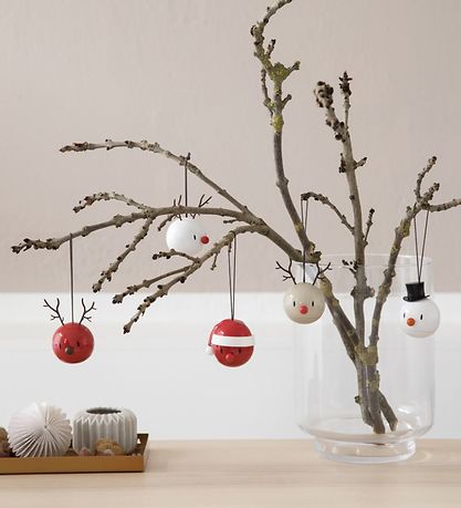 Hoptimist Weihnachtskugeln - Snowman - 2 st. - Dm: 5 cm - Weiß