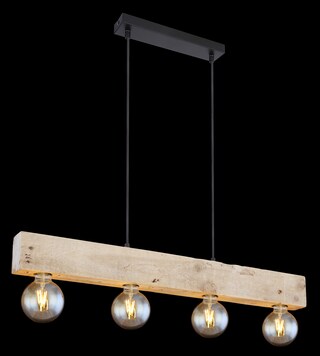 GLOBO Retrofit Balkenpendel ADALIE 80 cm schwarz /Holz