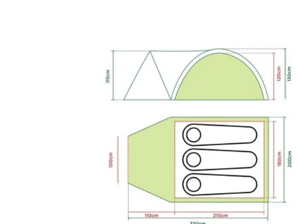 Coleman Darwin 3 , Backpacking, Hård ramme, Kupel/Igloo telt, 3 person(er), 4,9 kg, Grå, Kaki