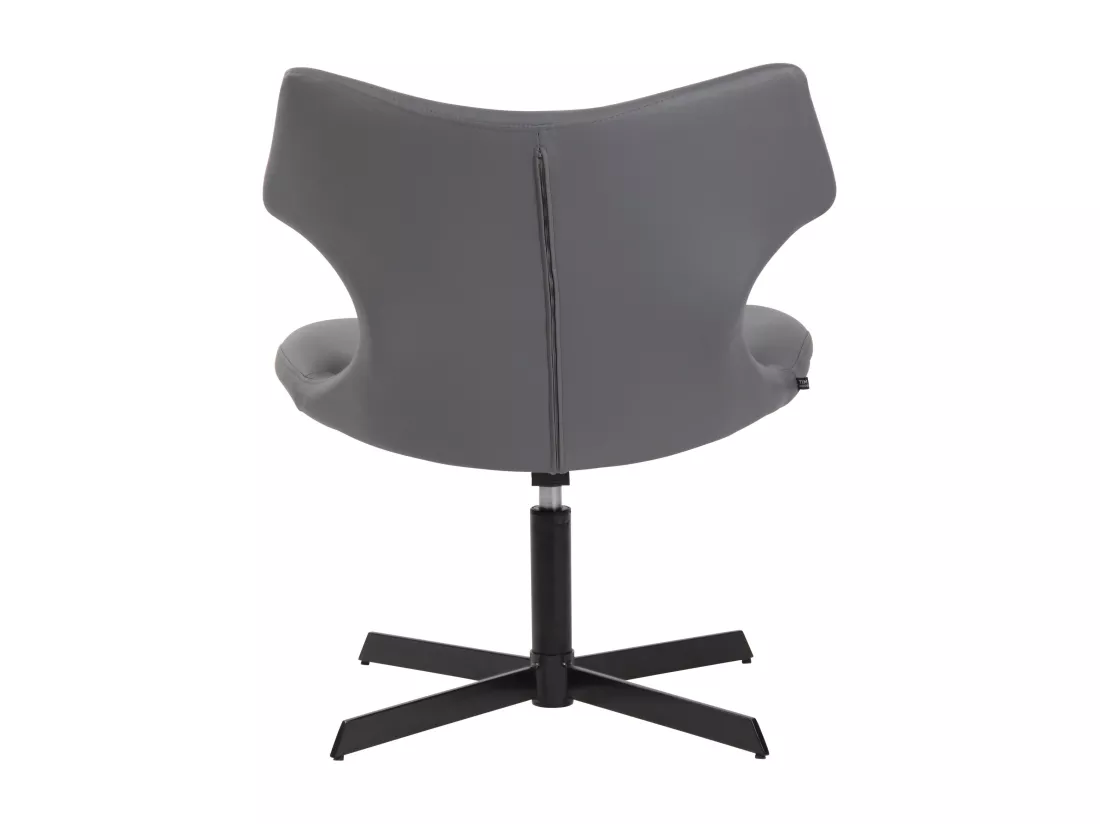 Chaise gondole - Similicuir & Métal noir mat - Gris - Welland