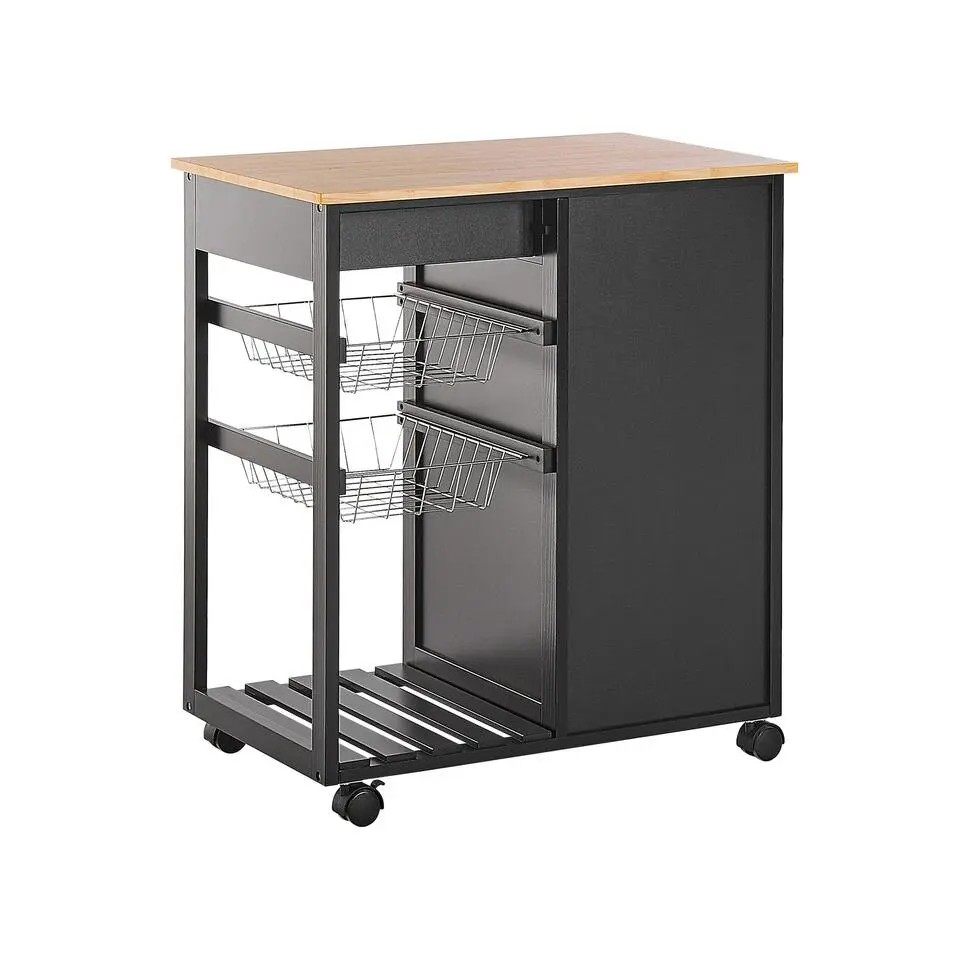 BOVES - Keukentrolley - Zwart - MDF
