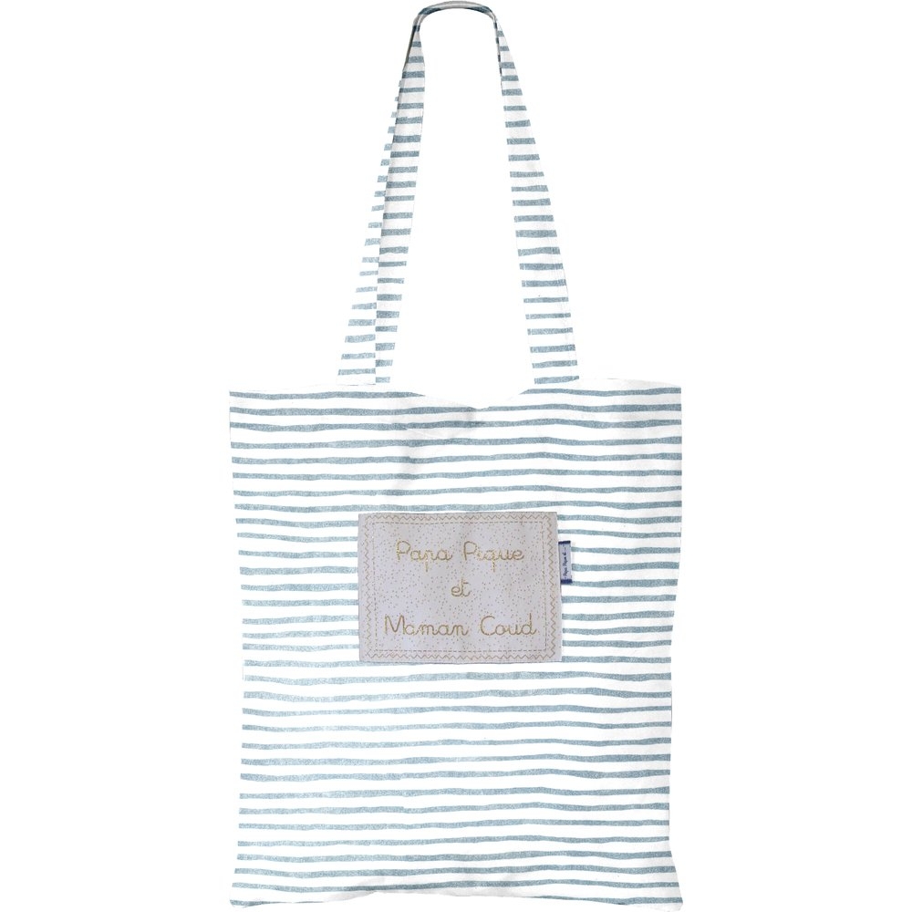 Sac Tote Bag Rayé Bleu Blanc