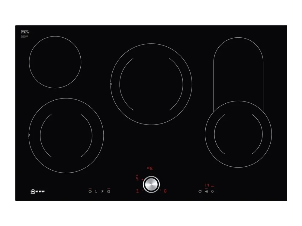 Neff T18PT16X0 - Keramisk kogeplade - 4 plader - Niche - bredde: 78 cm - dybde: 50 cm - rammeløs - sort