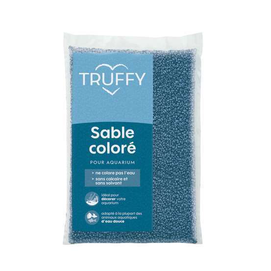 Sable coloré pour aquarium d'eau douce Truffy bleu 5Kg