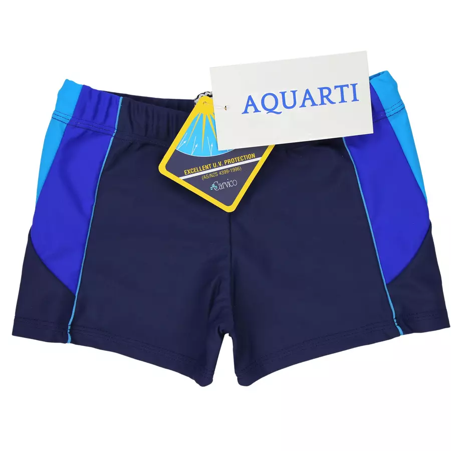 Aquarti Jungen Kurze Badehose mit Einsätzen Seitlich blau