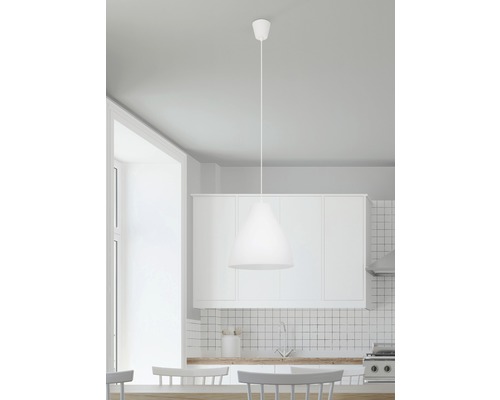Hanglamp, 1-lichts, Ø 28 cm, wit