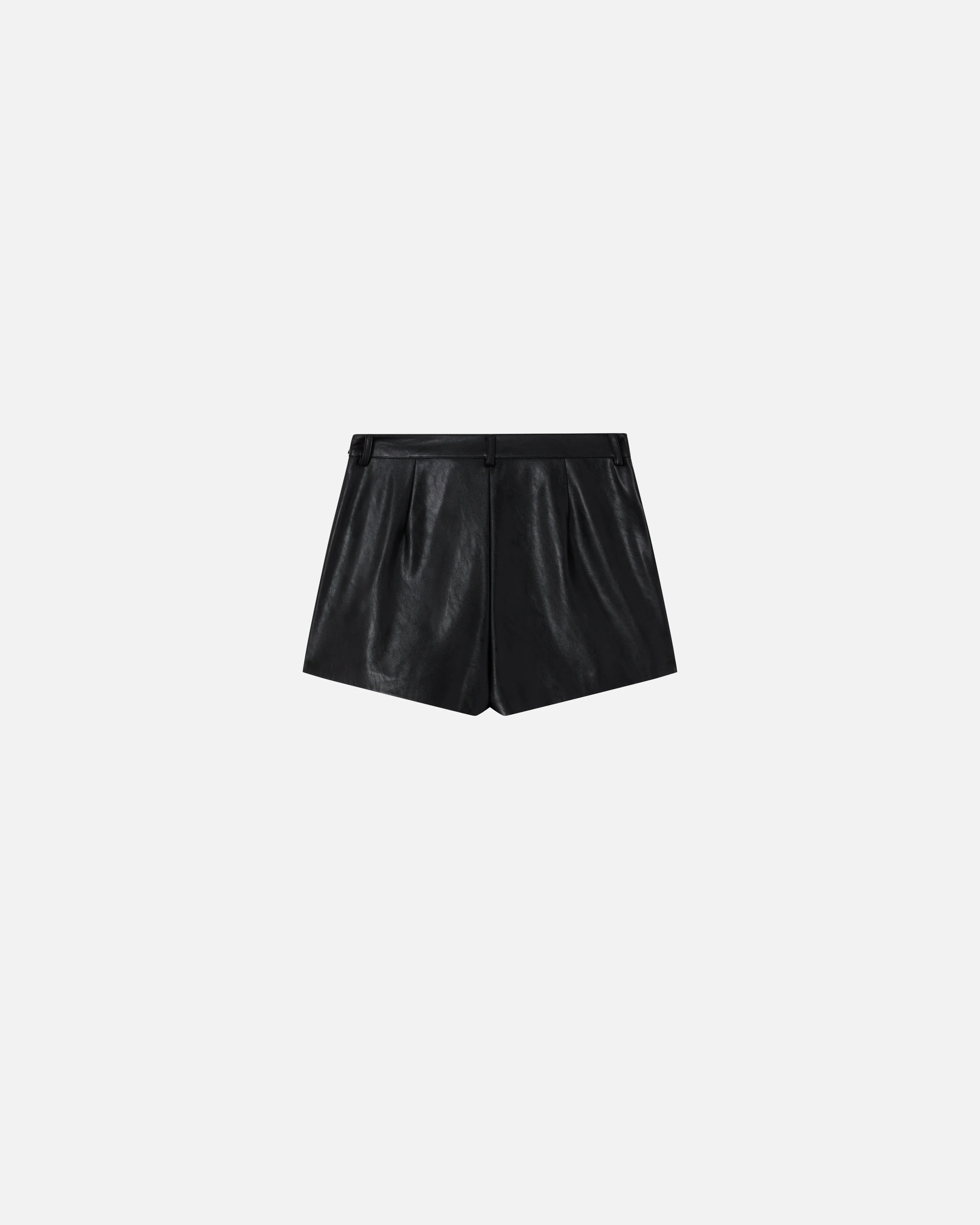 Short boutonné effet cuir | Noir