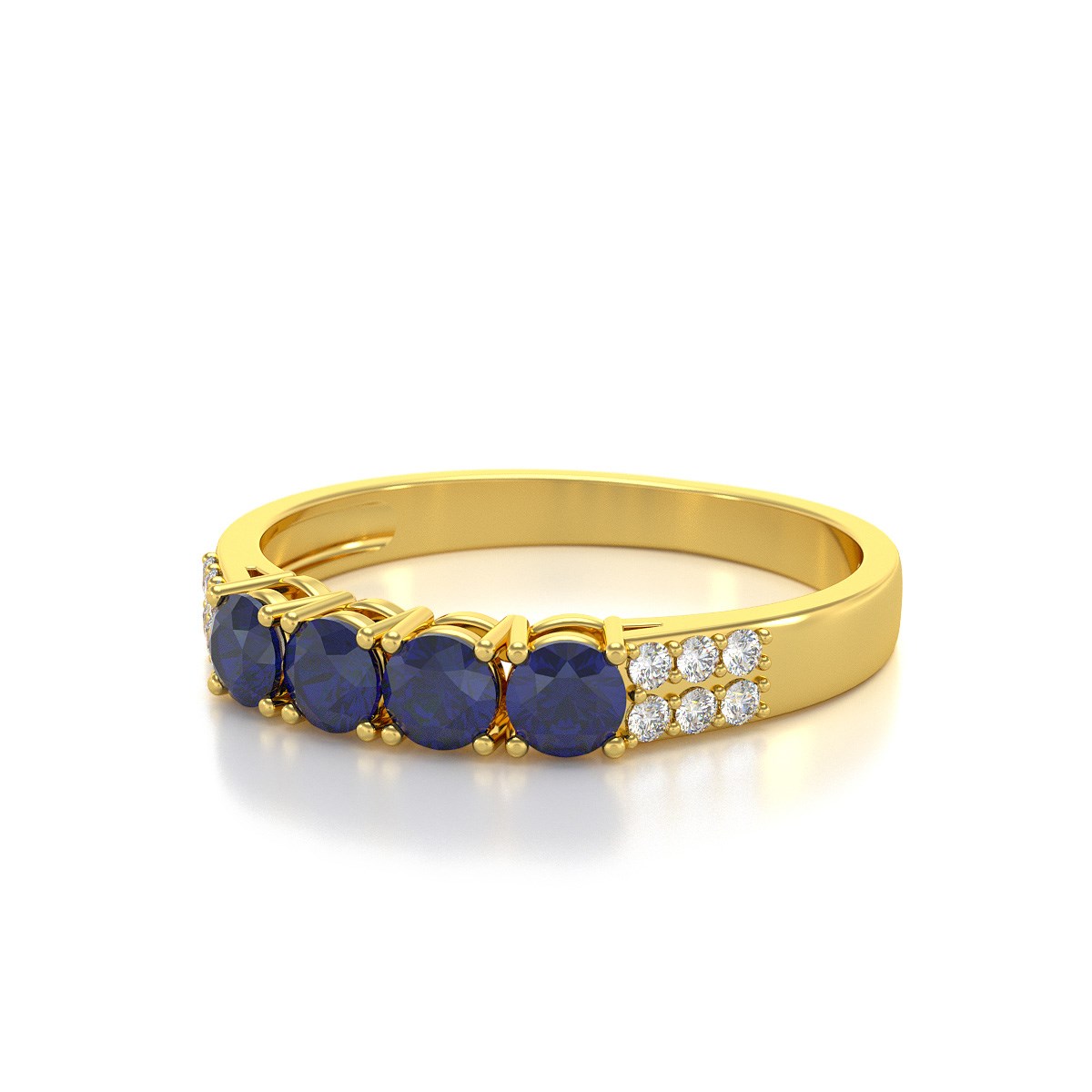 Bague ADEN Or 585 Jaune Saphir et diamants 2.382grs