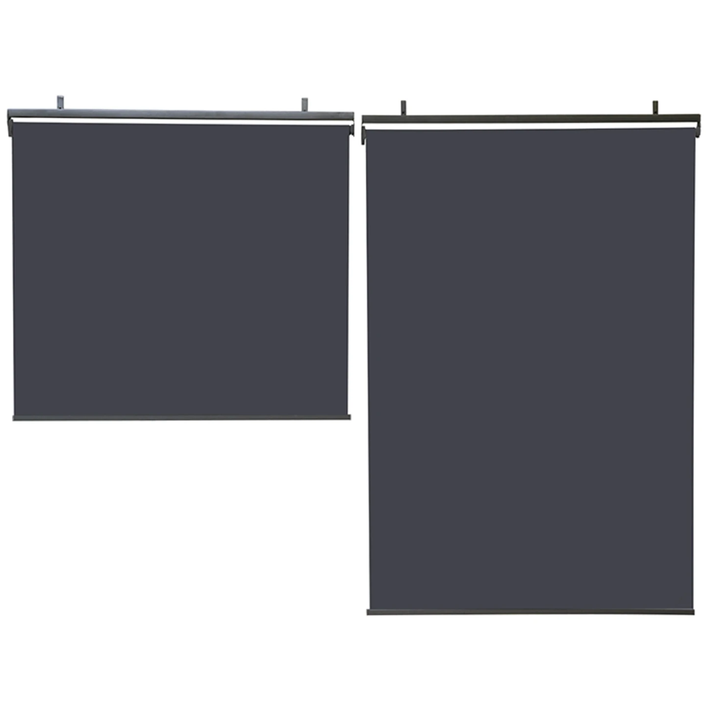 Lot de 2 stores enrouleurs L.124 x H. 225 CM pour pergola gris anthracite