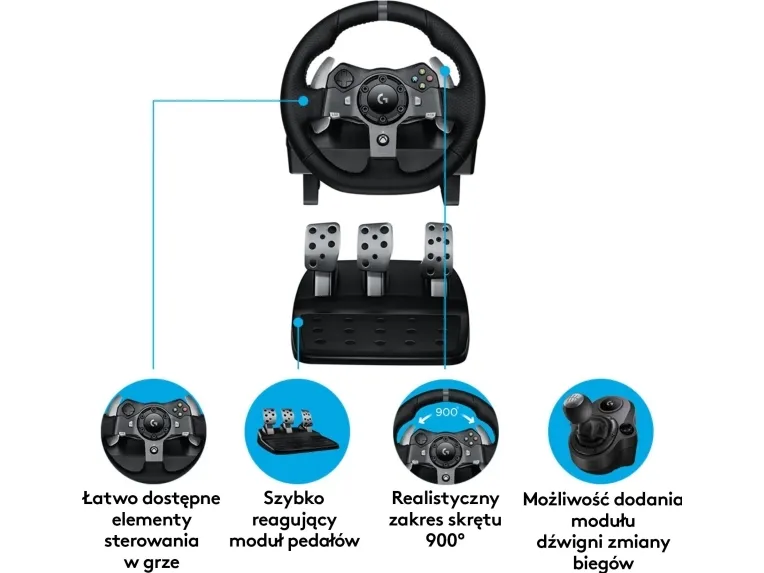 Logitech® | G920 Driving Force - Rat og pedalsæt - kabling - for Microsoft Xbox One & PC