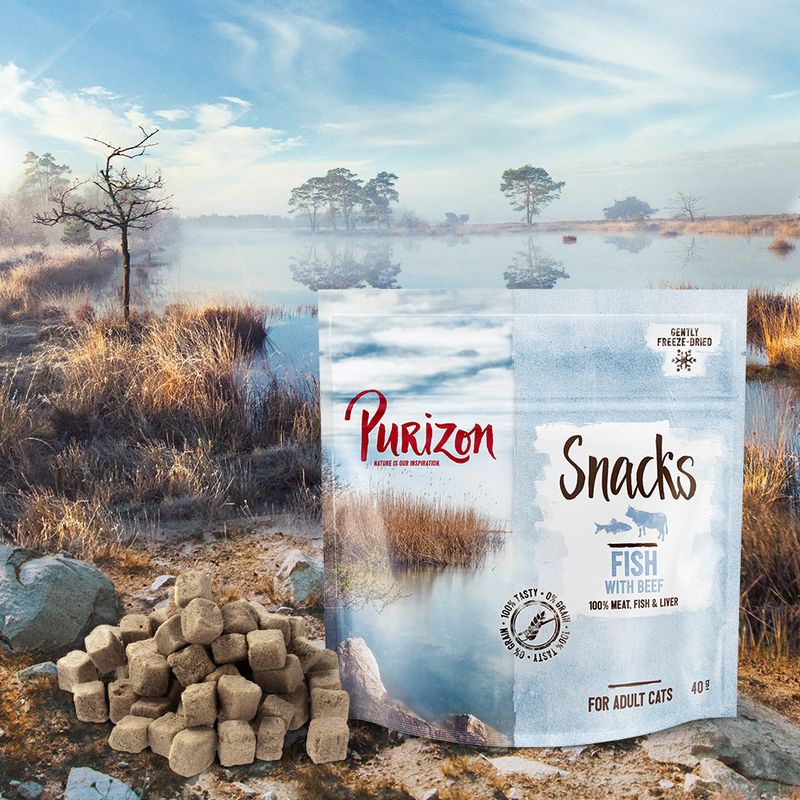 Friandises lyophilisées Purizon, bœuf & poisson - sans céréales