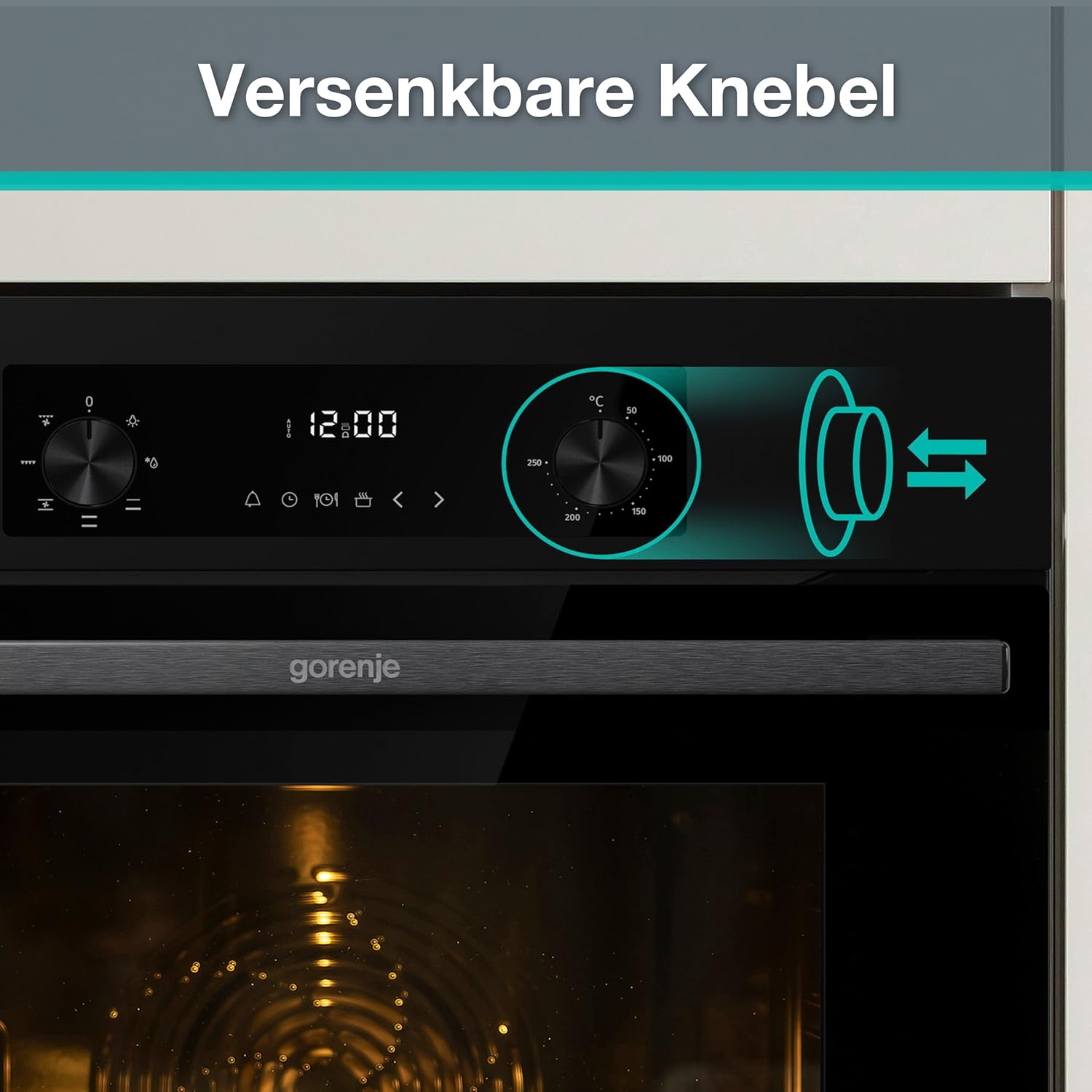 Gorenje Einbau-Herd-Set Inox Air Set mit Glaskeramik-Kochfeld, Heißluft, 73 Liter, 250° max. Ofentemperatur, MultiAir Technologie, 9 Funktionen, Bräterzone, Mininmale Einbaunische (HxBxT): 60x56x58cm