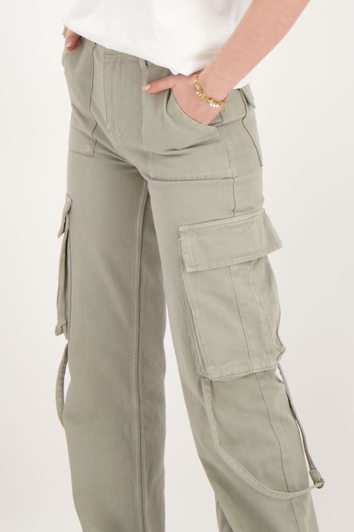 Groene jeans met cargo zakken