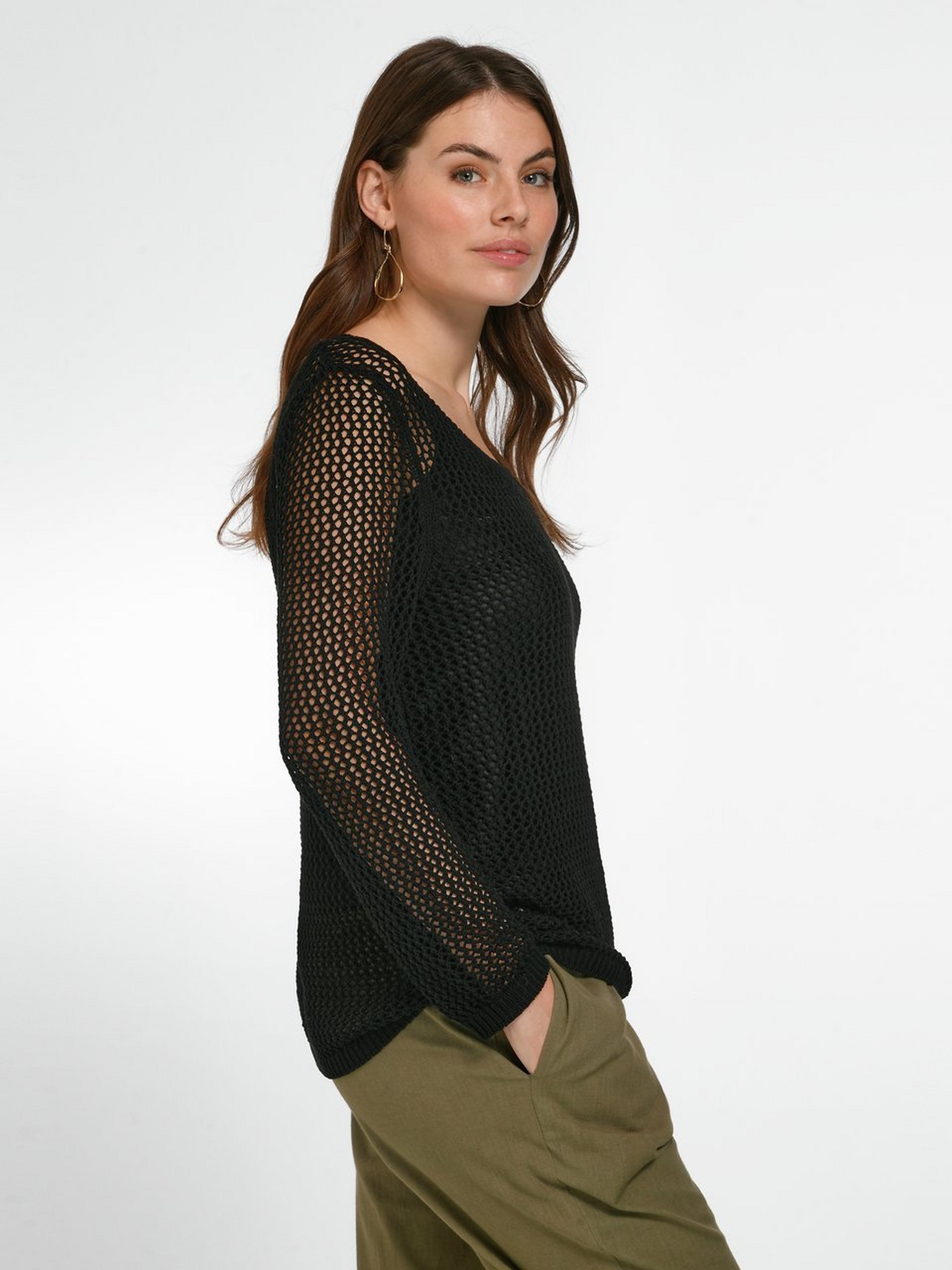 Rundhals-Pullover aus 100% Baumwolle