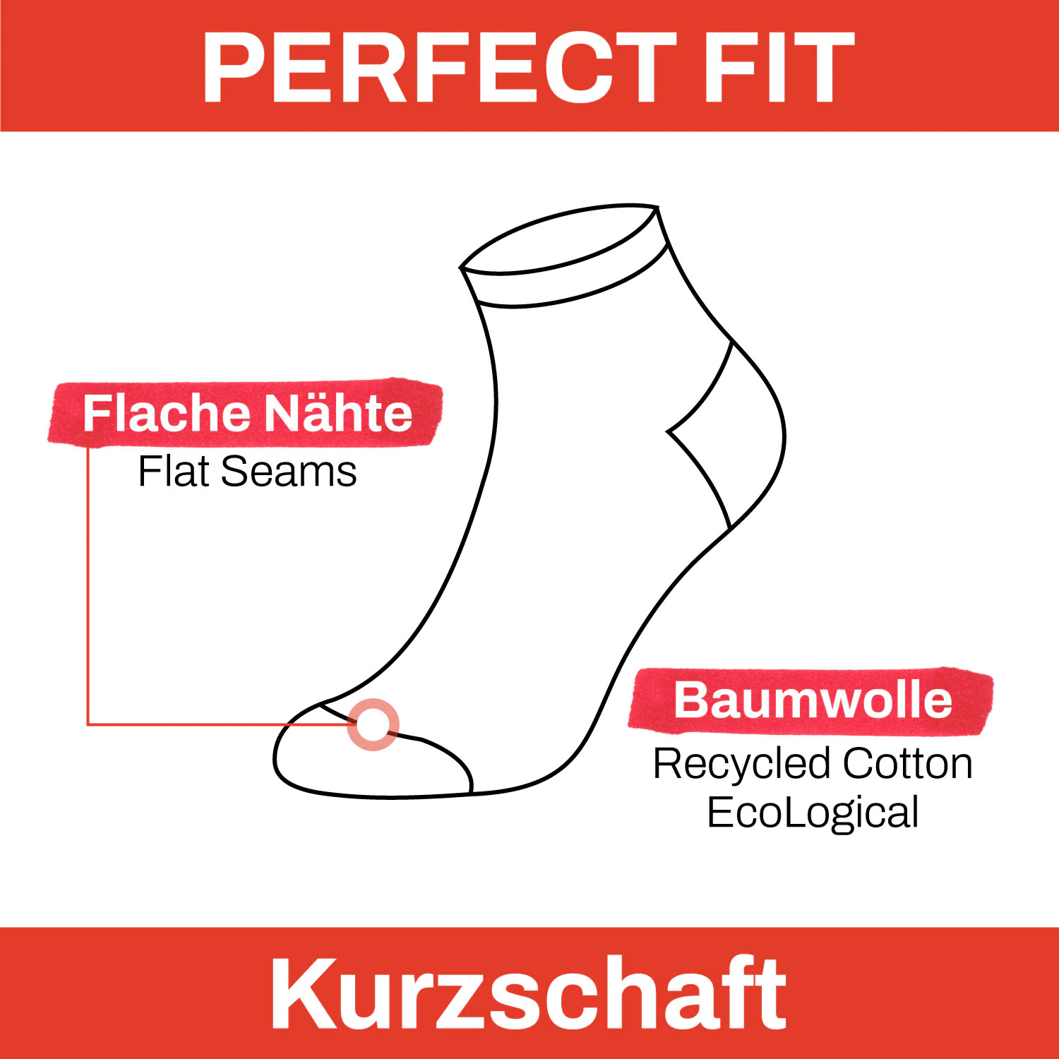 ChiliLifestyle Quarter Sneaker Kurzschaft, 3 Paar, für Damen und Herren
