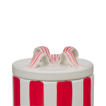Keramieken doos met strik 11x11x13cm