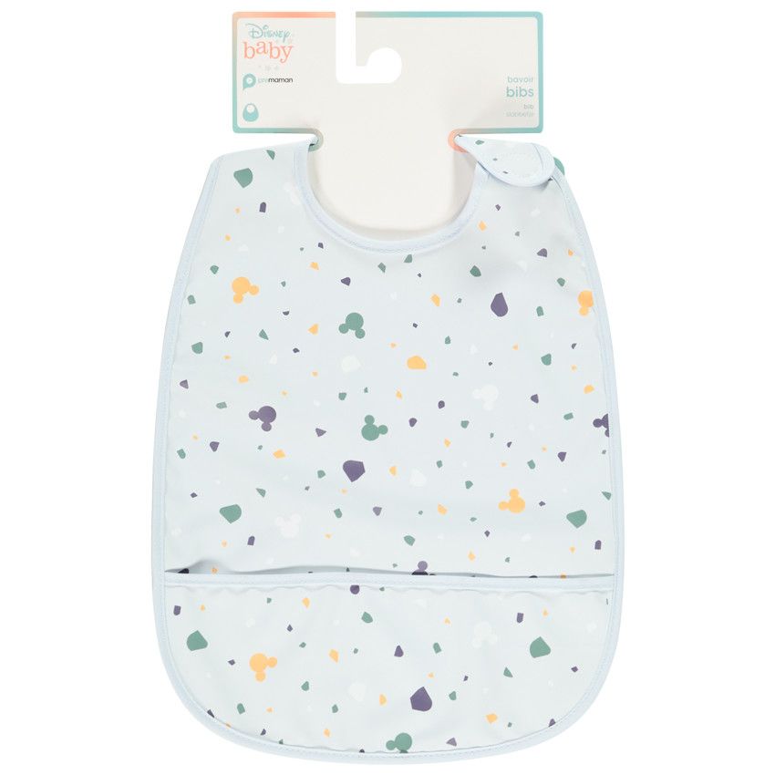 Bavoir plastifié à scratch Disney Mickey - Bleu