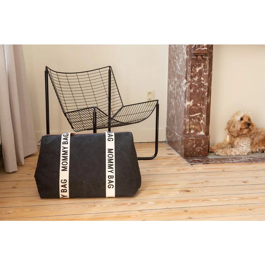 CHILDHOME Mommy Bag Signatur Canvas schwarz