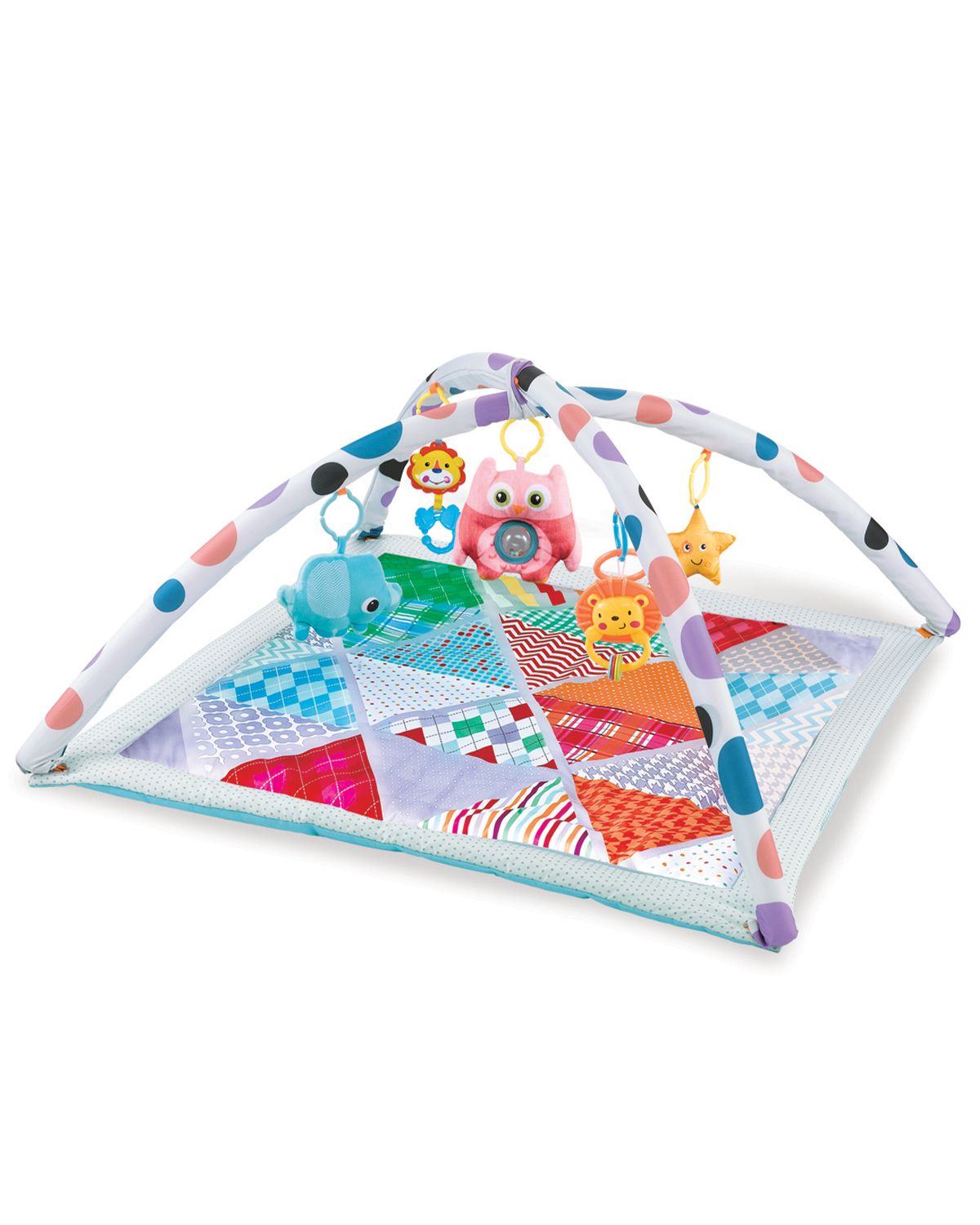Kikkaboo Spielbogen 2 in 1 Tipi Spielzelt, 5 Spielzeuge, 18 bunte Bälle, Kissen pink