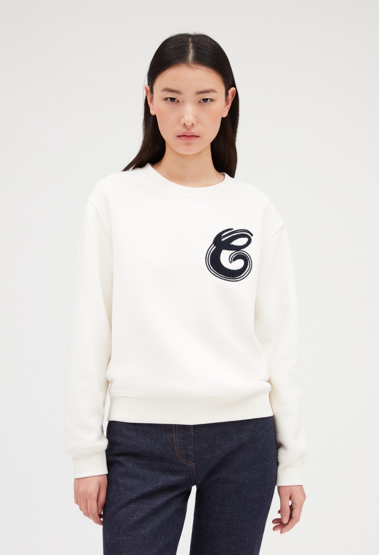 Sweatshirt ecru patch C