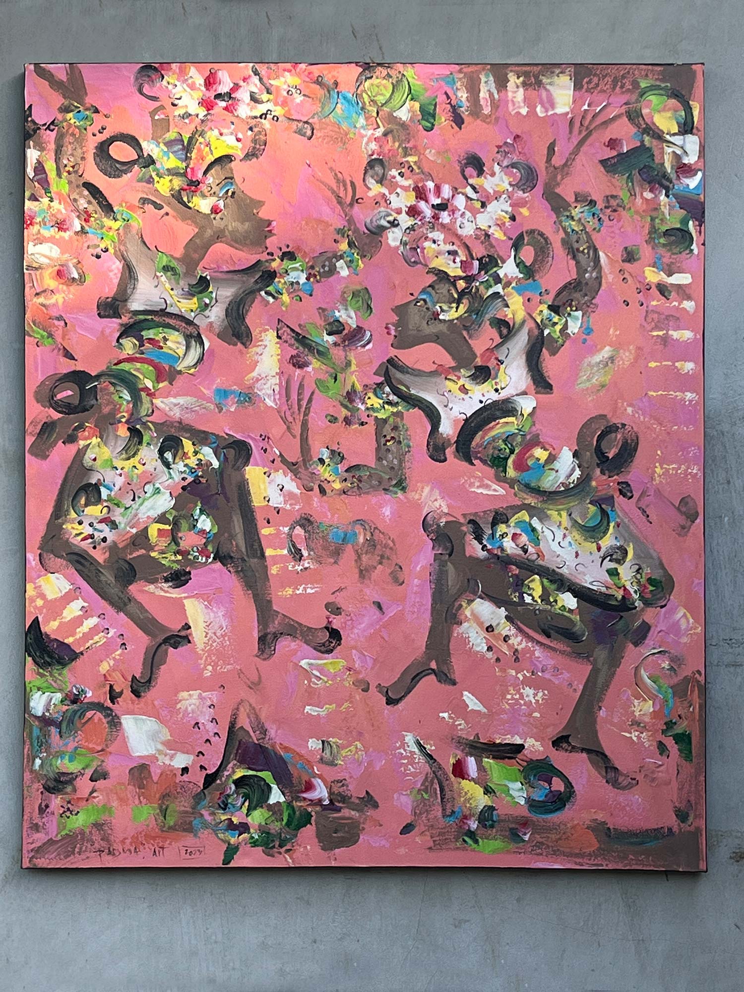 Gemälde 'Dancing', Acryl auf Leinwand, H 120 cm, B 100 cm von fischer's lagerhaus