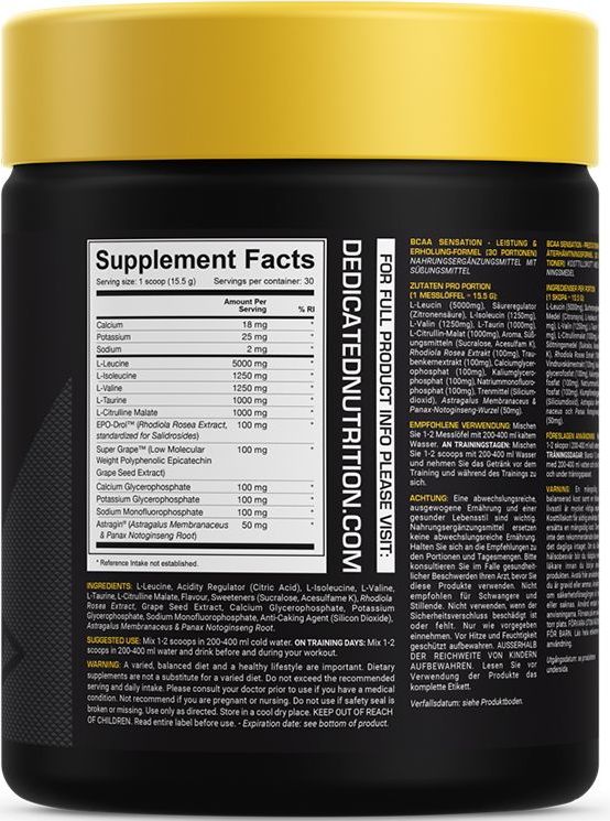 Dedicated Nutrition - BCAA Sensation - Sportdrank - 30 servings - Sour Bombs