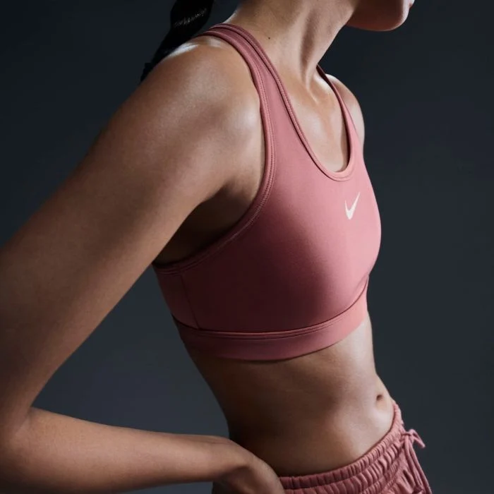 Nike Dame BH Swoosh Medium Support Bra Pink