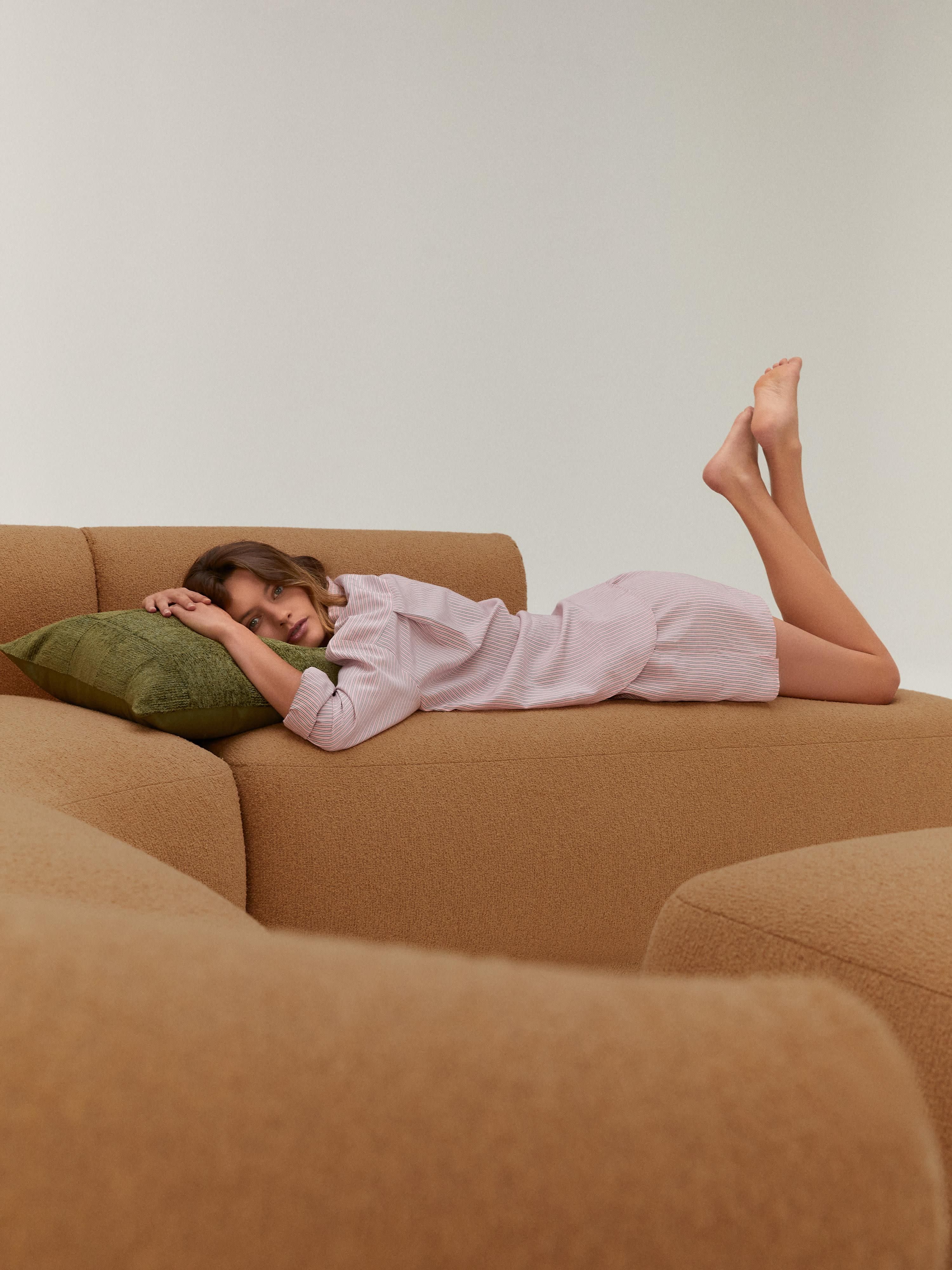 Modulaire bouclé hoekbank Sofia (4-zits)