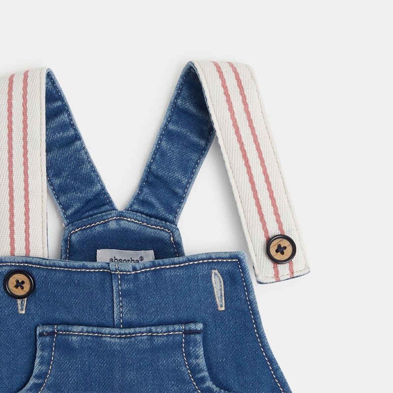 Salopette short en jean confort bébé garçon bleue Absorba Bleu