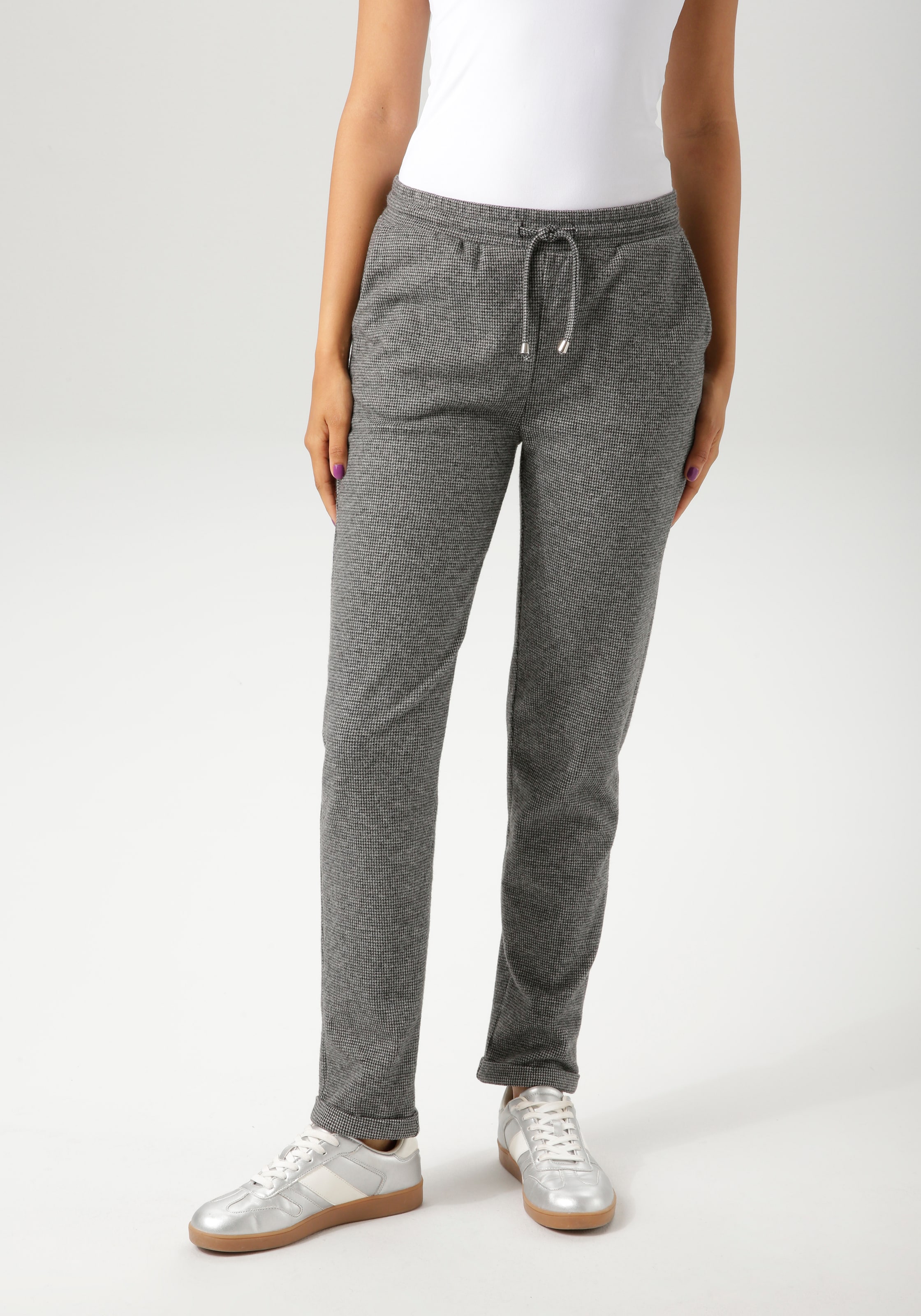 Aniston CASUAL Schlupfhose  im trendigen Hahnentritt-Muster - NEUE KOLLEKTION