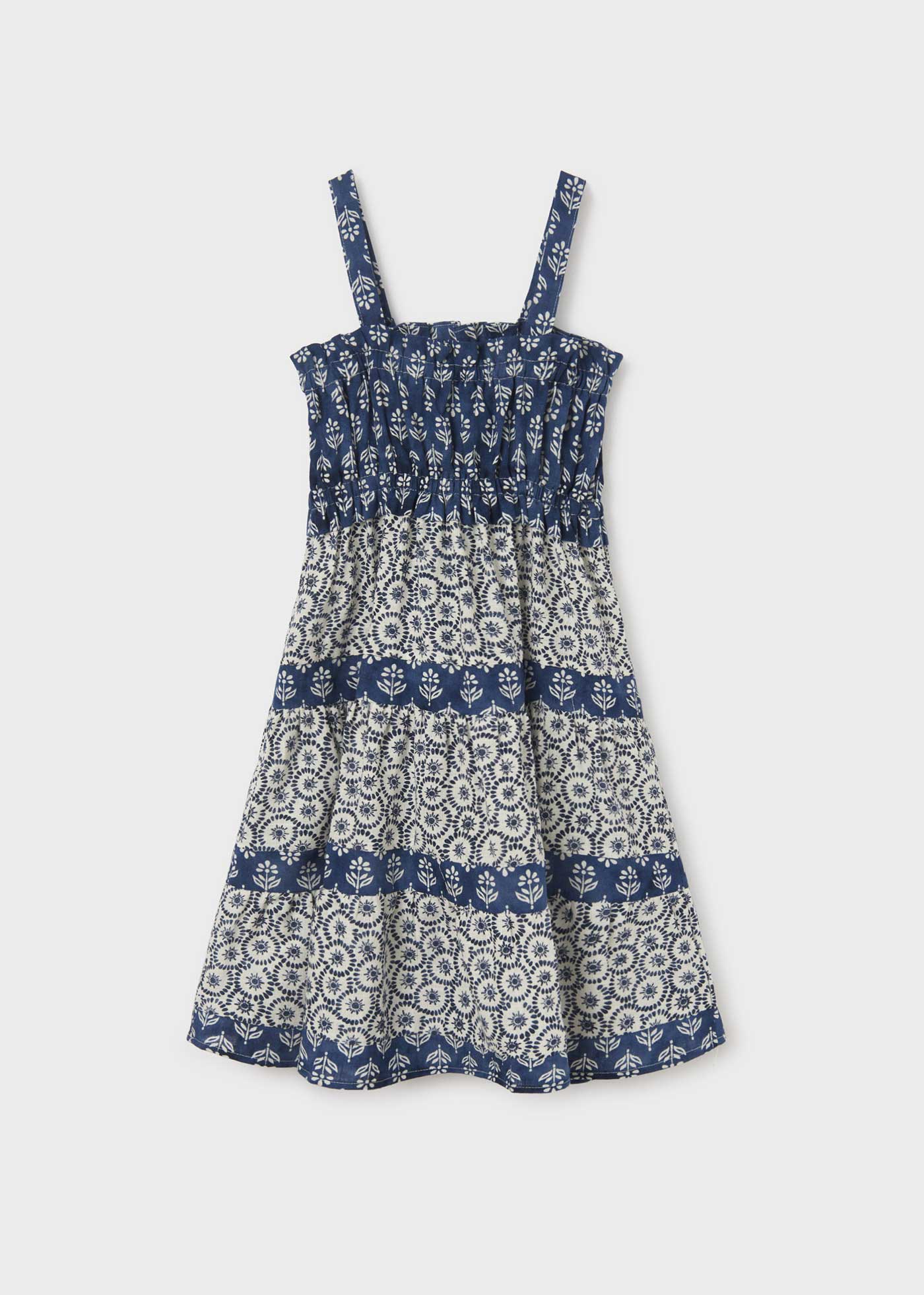 Vestido de algodão estampado para meninas