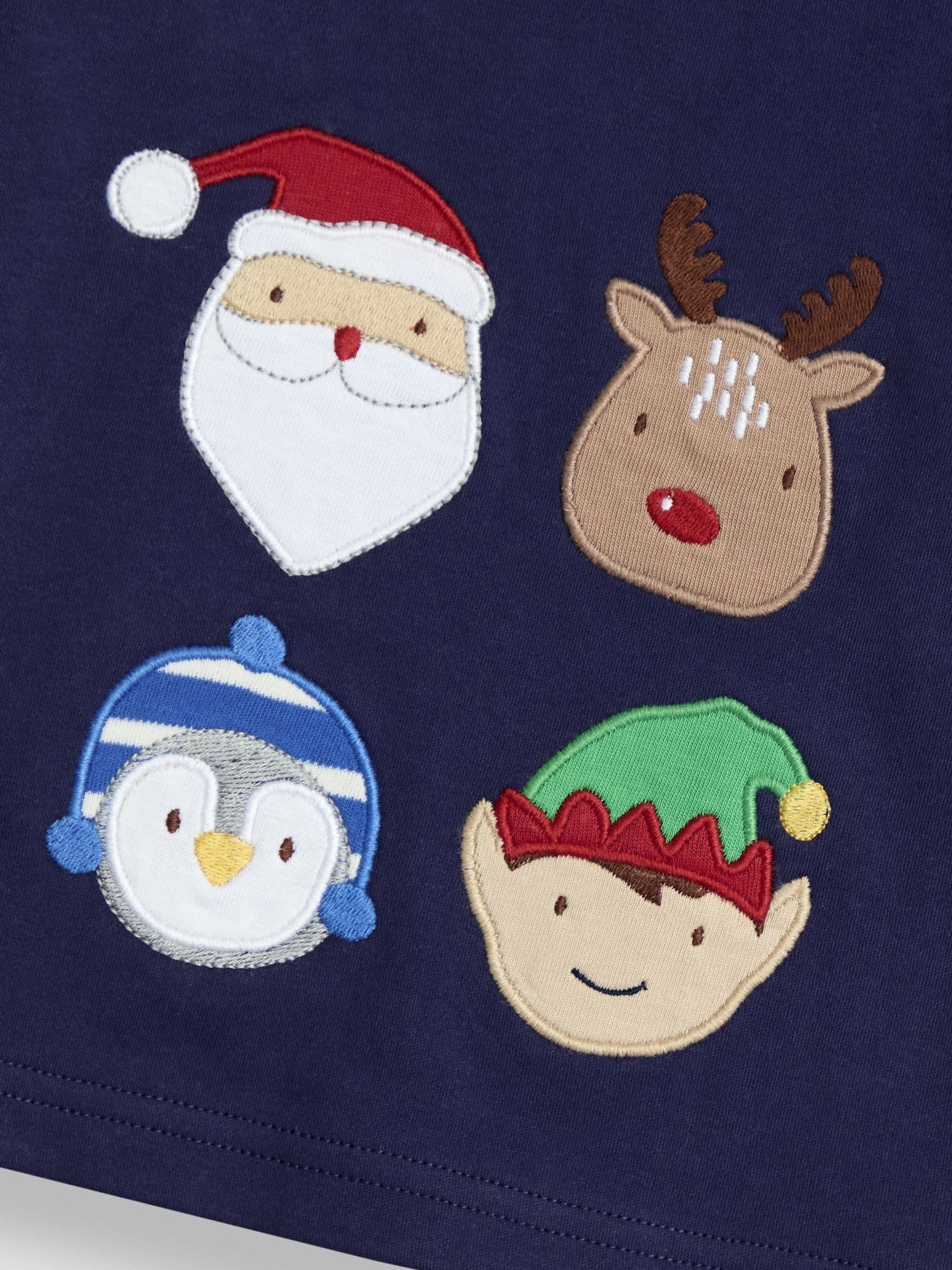 Marineblauw Kerstmis - JoJo Maman Bébé Character Appliqué Pyjamas