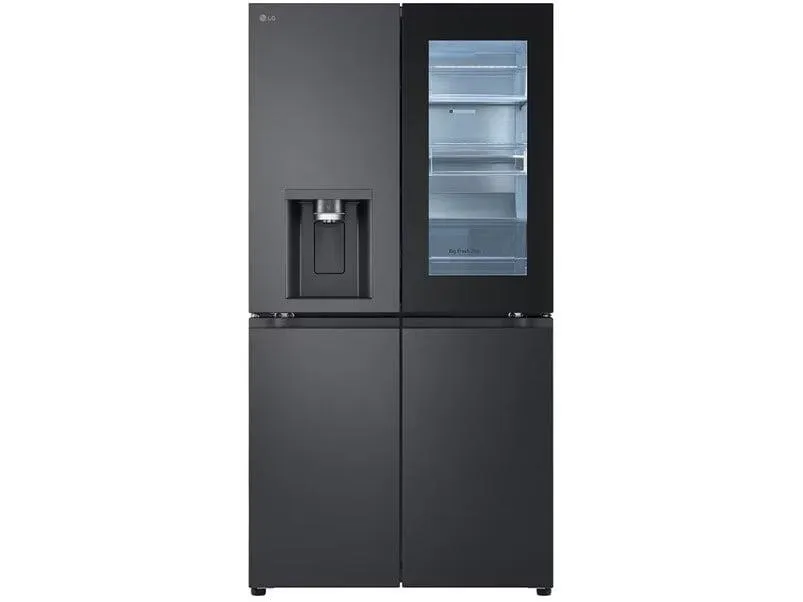 LG GMG960EVJE - Køleskab/fryser - frans dør-bundfryser med vanddispenser, isdispenser - Wi-Fi - bredde: 91.4 cm - dybde: 72.9 cm - højde: 179.2 cm - 638 liter - Klasse E - essens sort stål