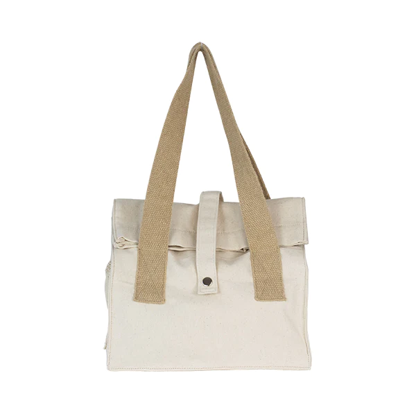 Sac déjeuner en coton bio naturel Pebbly